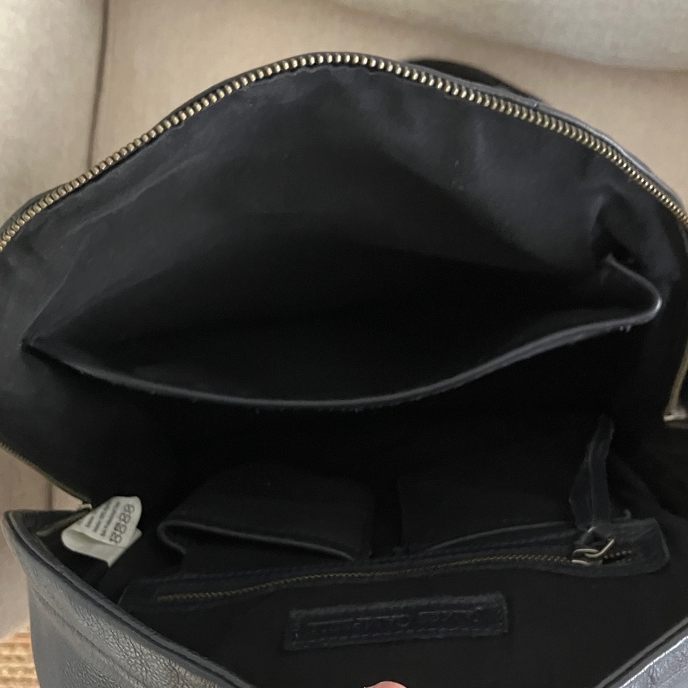 James Campbell Navy Blue Leather backpack - Picture 3 of 6
